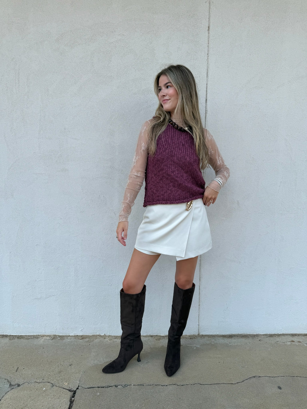 LACE LAYERING TOP | NUDE