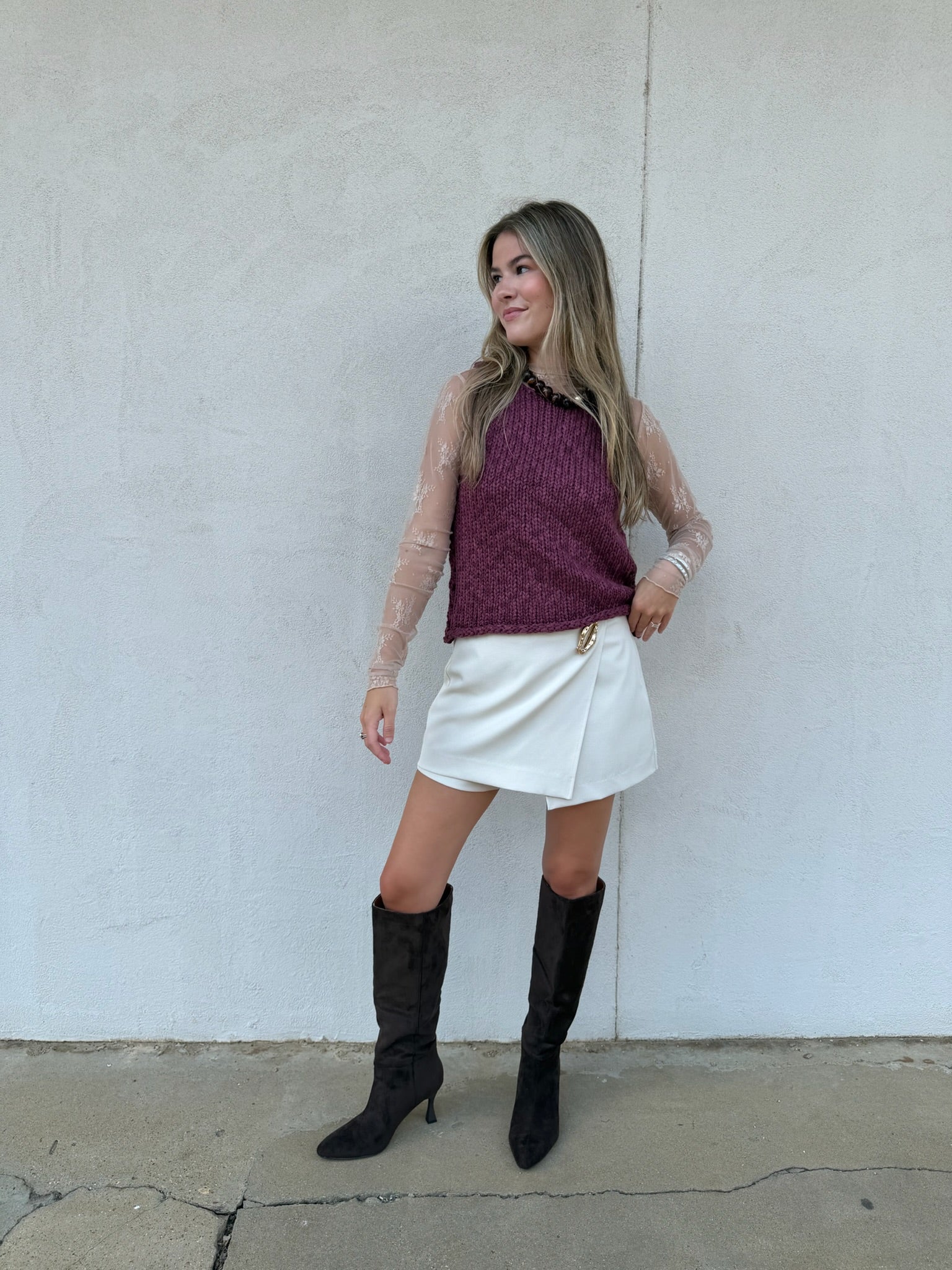 LACE LAYERING TOP | NUDE