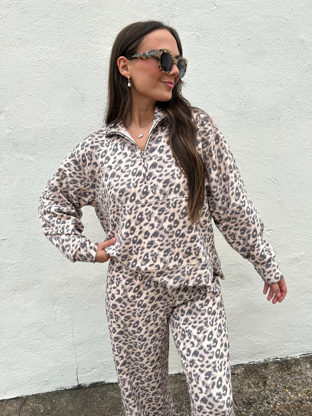 CLOUD LEOPARD SEAMED QUARTER ZIP