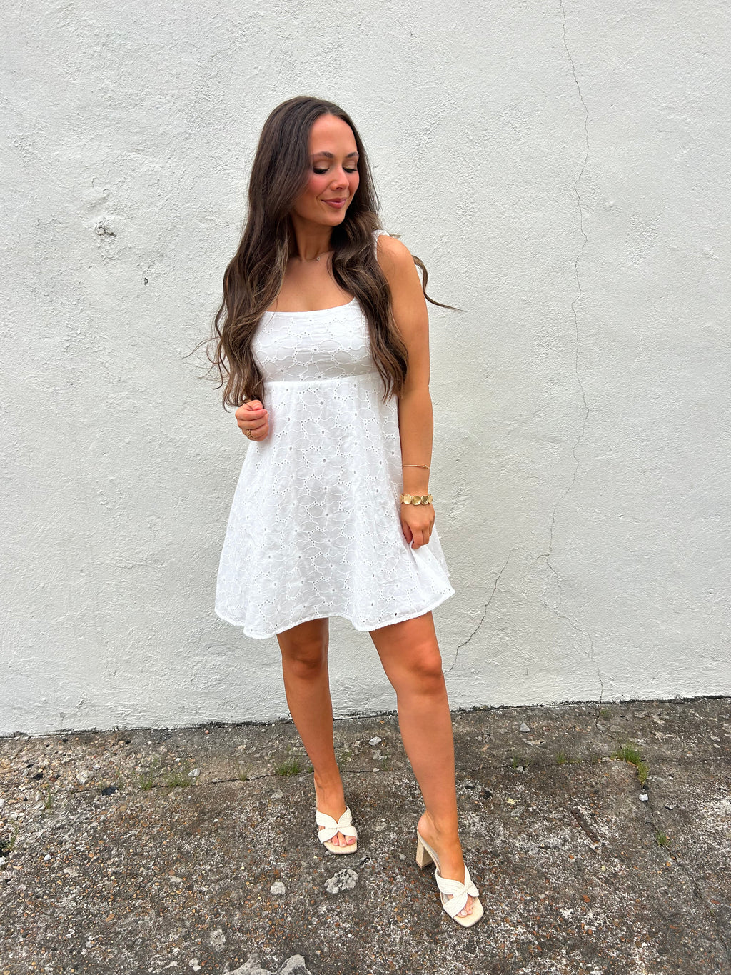 THE ELOISE EYELET MINI DRESS