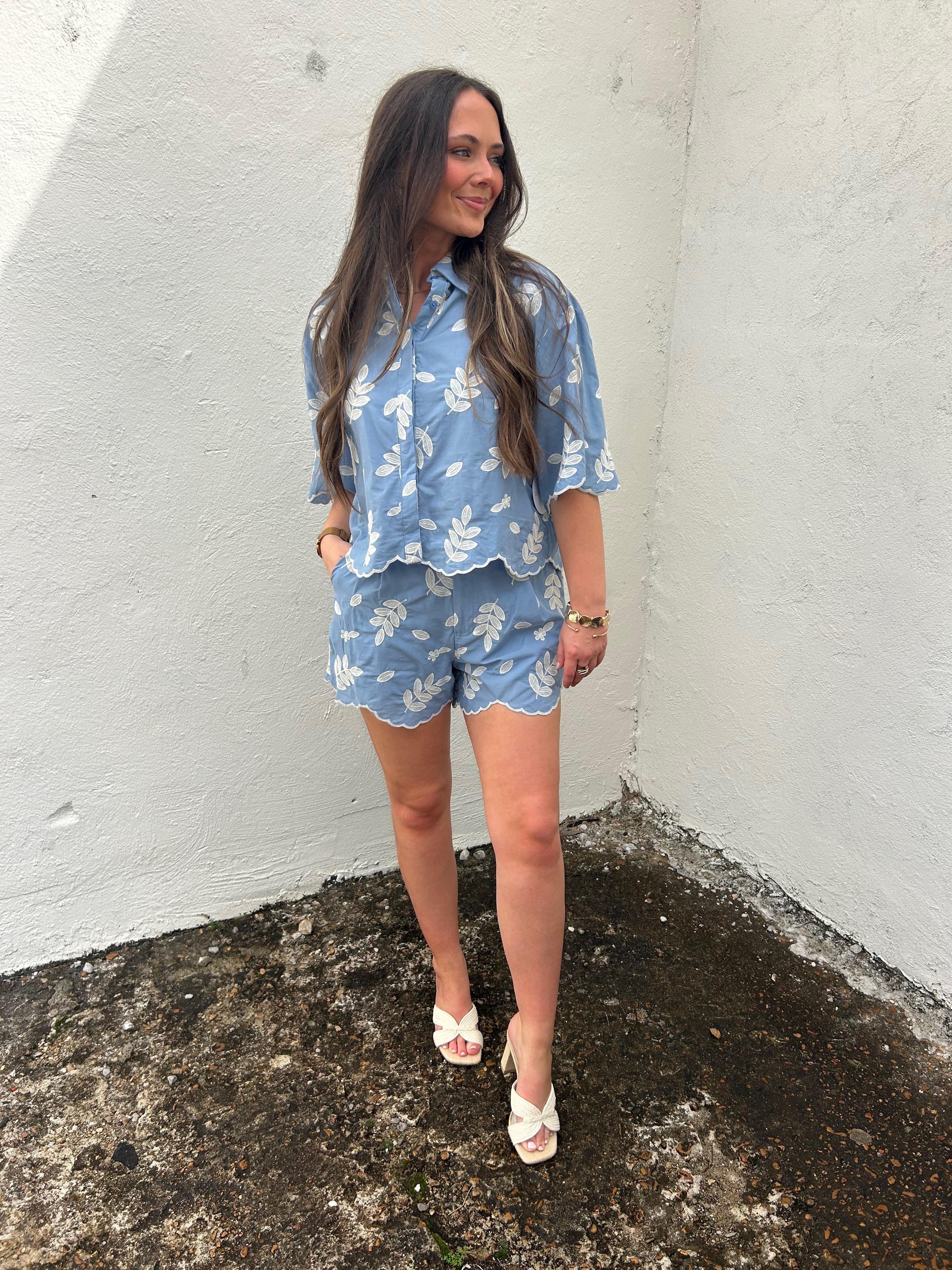 GLAM | NO MONDAY BLUES EMBROIDERED SET