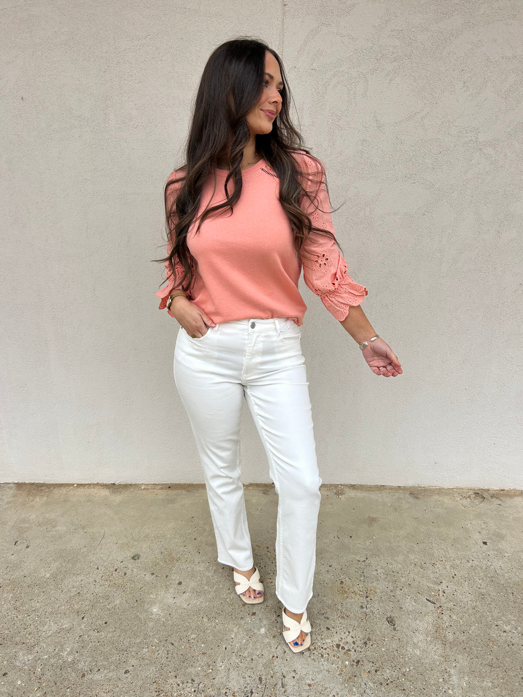 DEAR JOHN | LACEY TOP IN TERRACOTTA