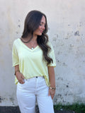FREE PEOPLE | NINA V-NECK TEE IN LEMONWATER