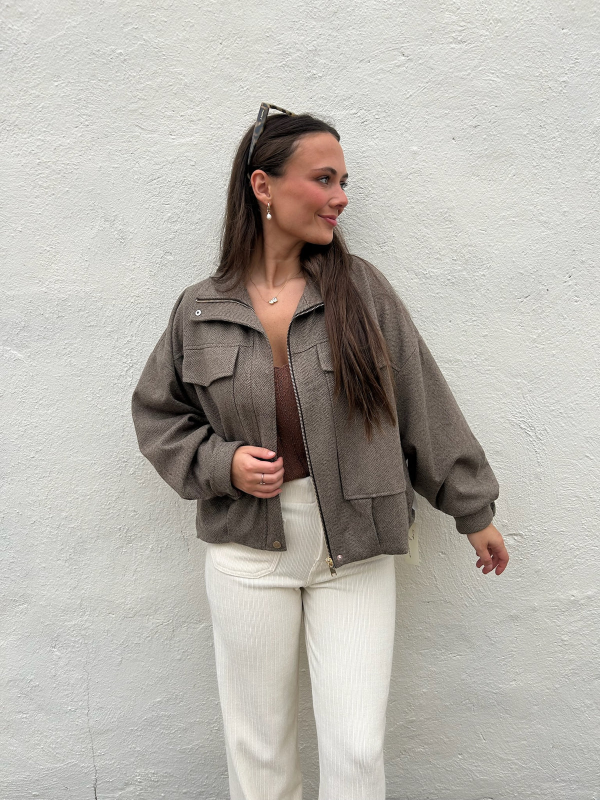 VINTAGE HAVANA | HARRINGTON HERRINGBONE JACKET
