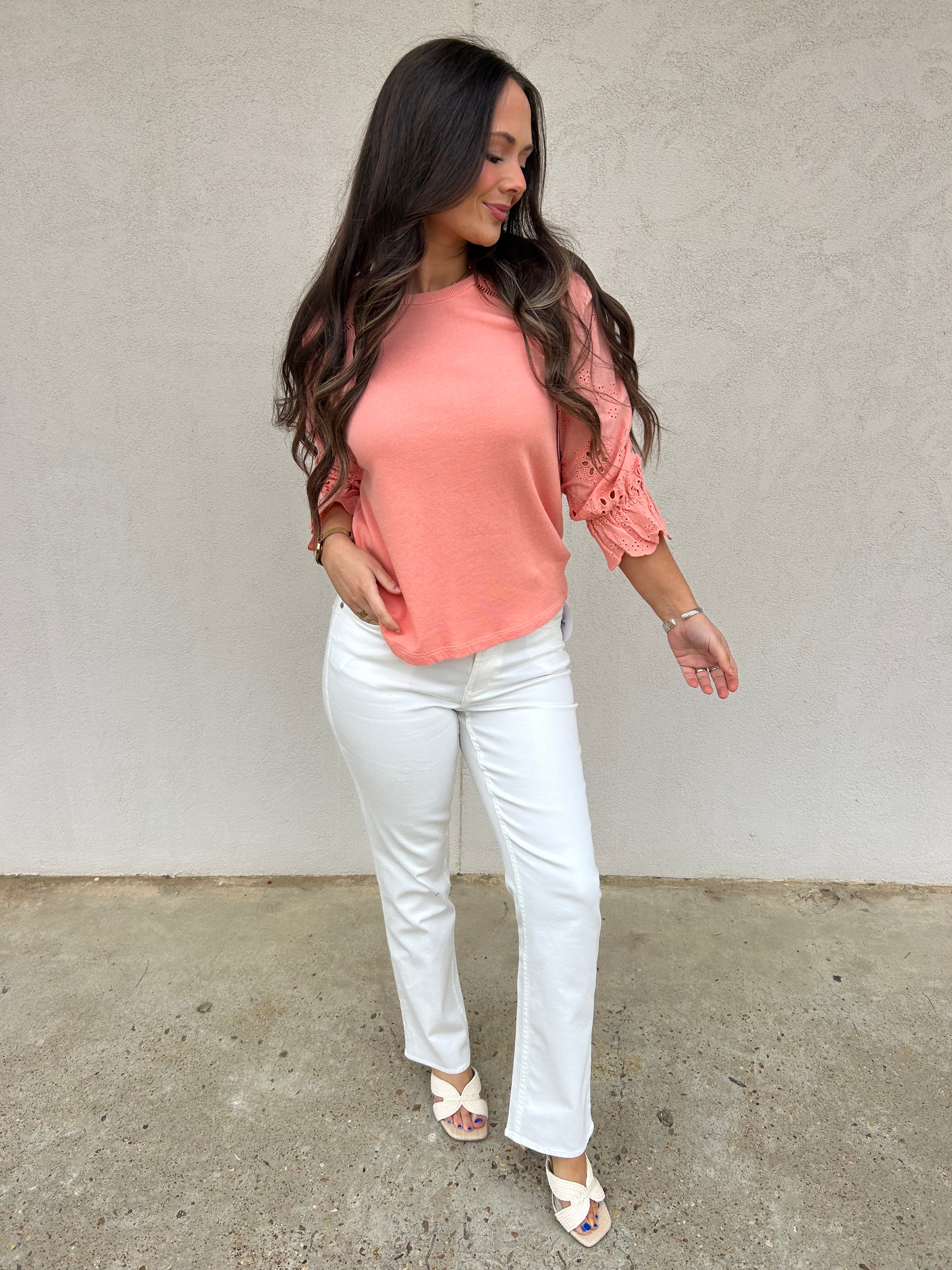 DEAR JOHN | LACEY TOP IN TERRACOTTA