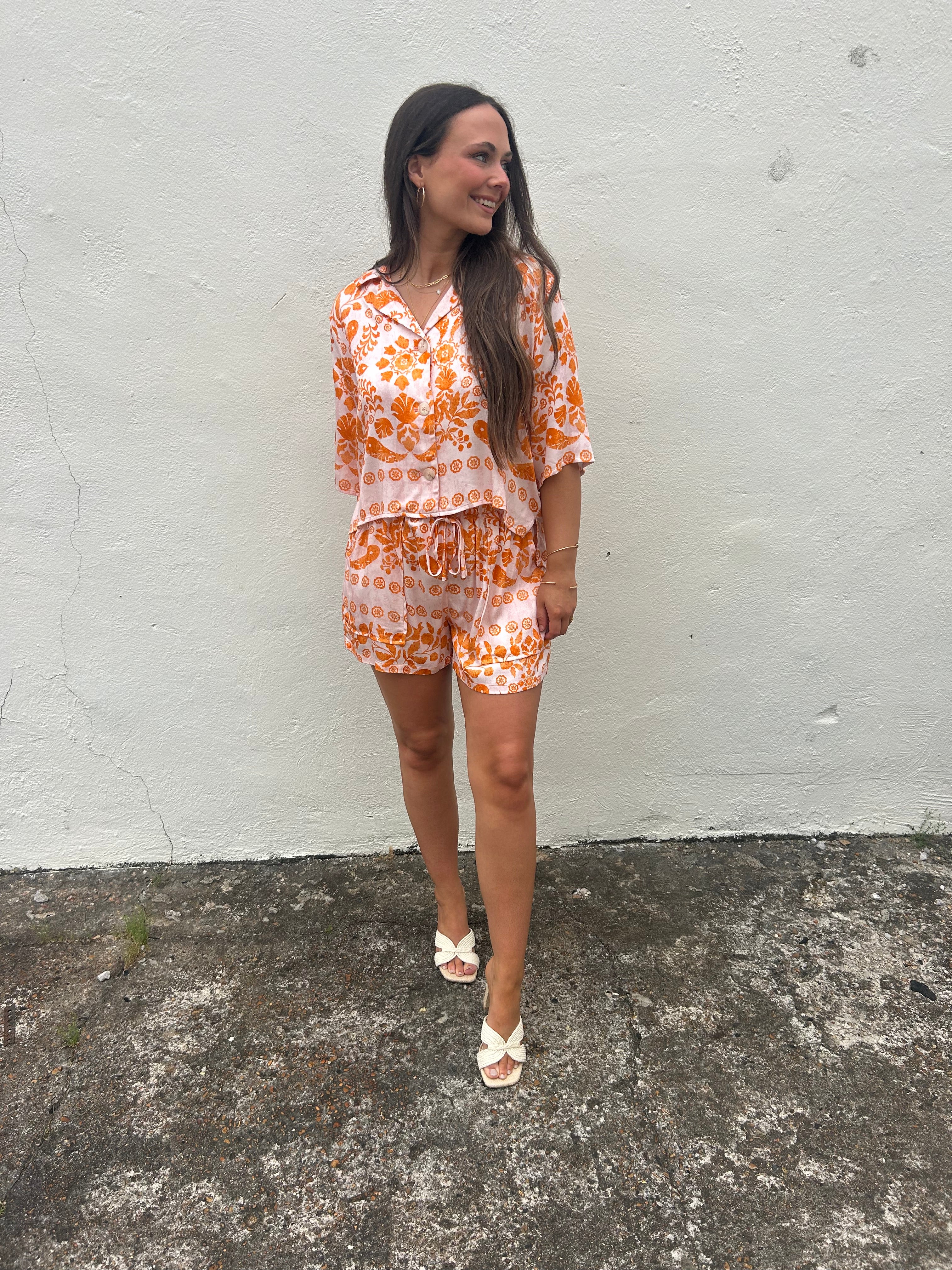 SUN BLUSH TRIBAL PRINTED TOP