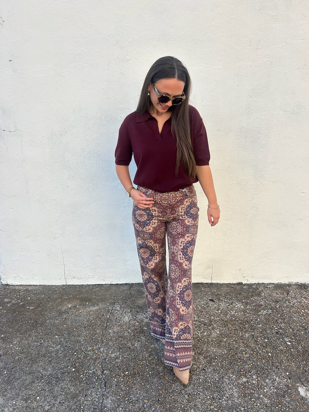 DEAR JOHN | FIONA WIDE LEG JEAN IN PERSIAN TAPESTRY