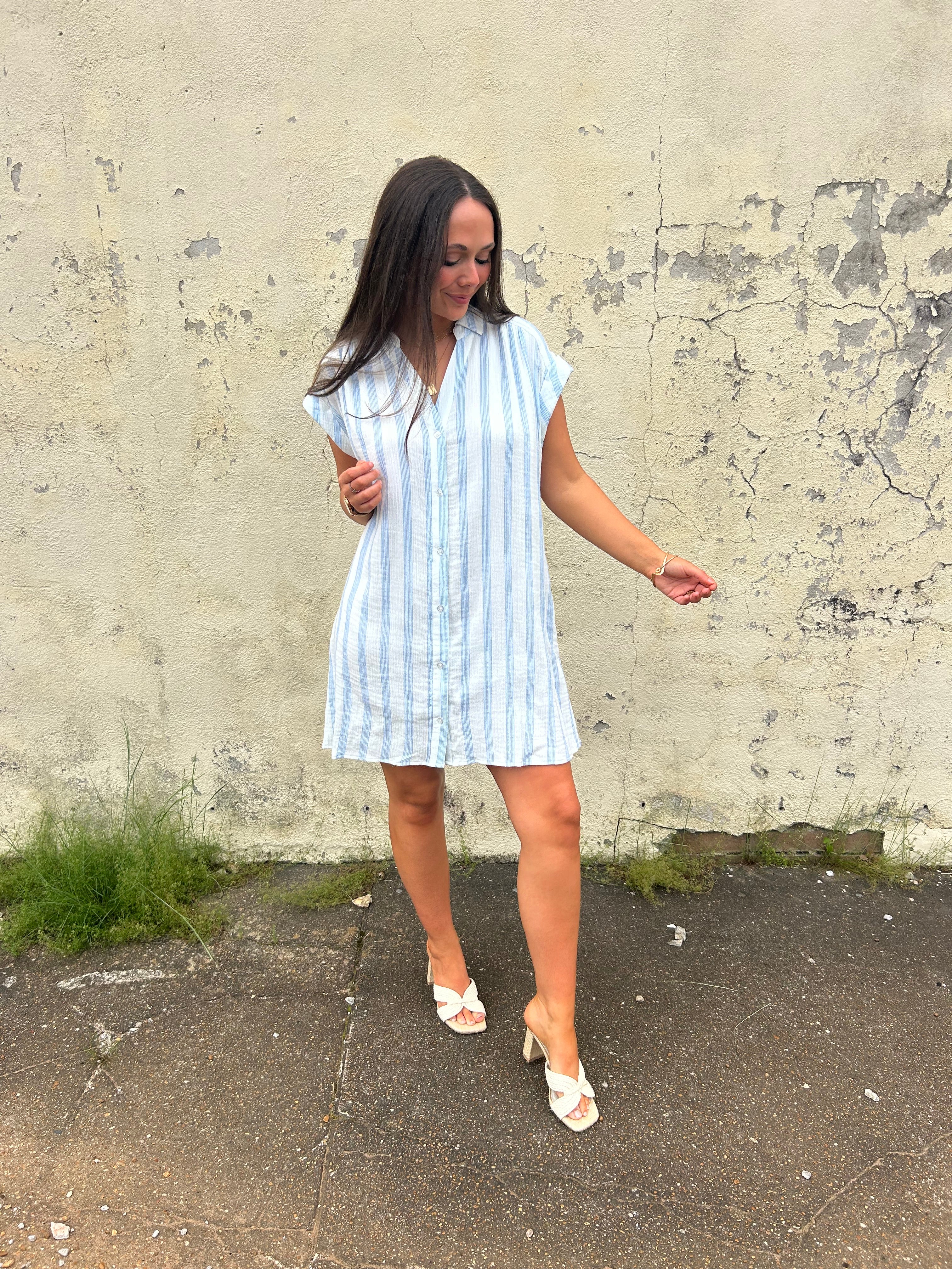Z SUPPLY | SHELLBOUND STRIPE DRESS IN SEA SALT