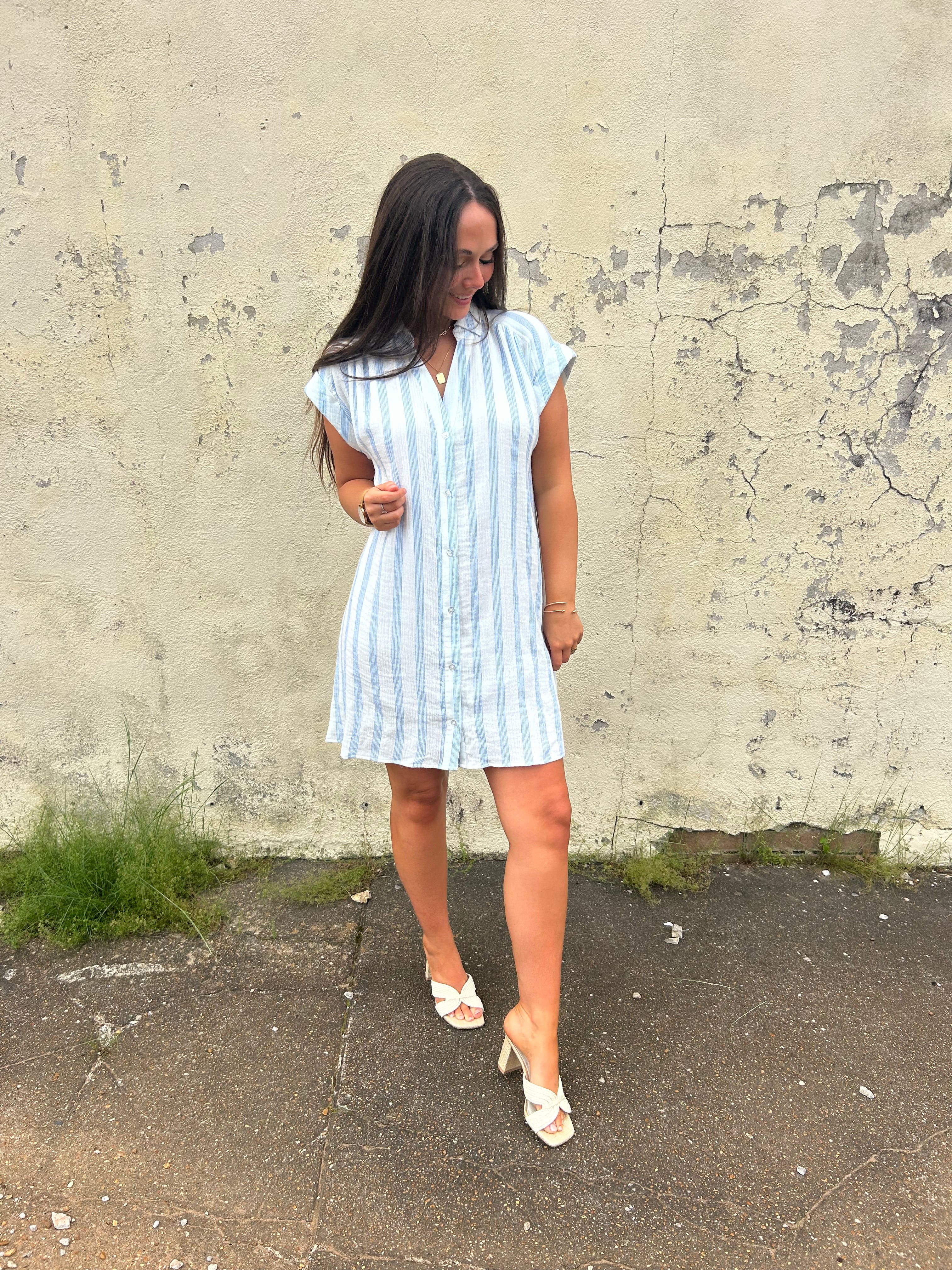 Z SUPPLY | SHELLBOUND STRIPE DRESS IN SEA SALT