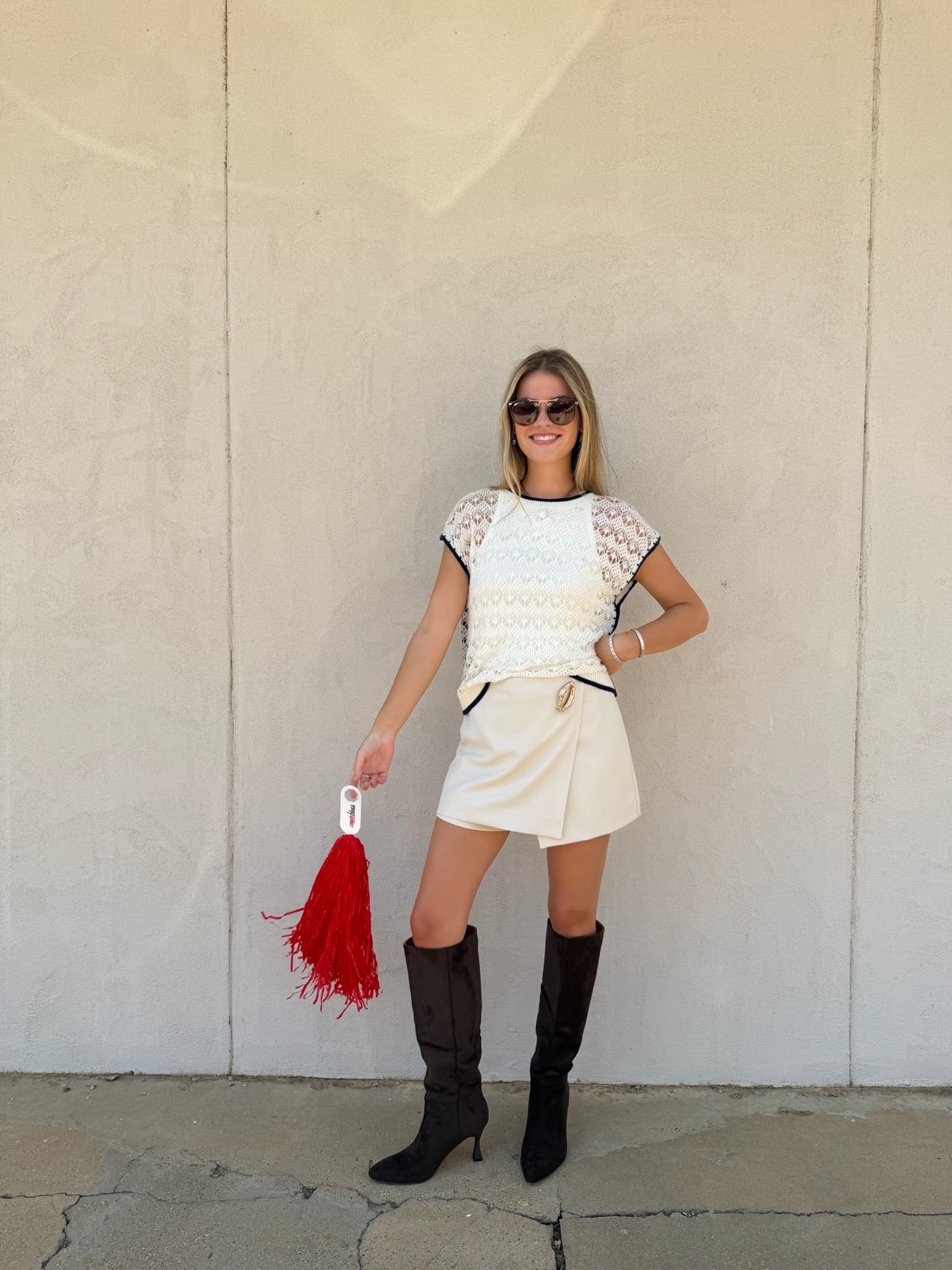 ANOTHER LOVE | JACINDA TOP IN CREAM & NAVY