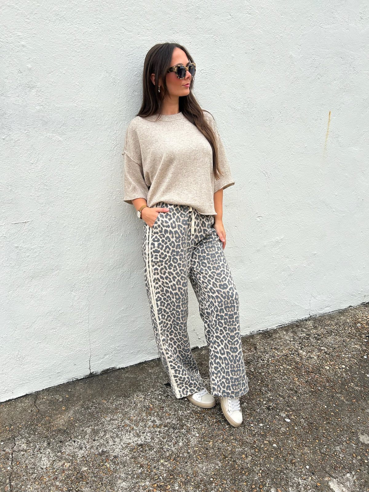 LEOPARD PRINT WIDE LEG PANT