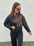 COCOA TRIM QUILTED JACKET