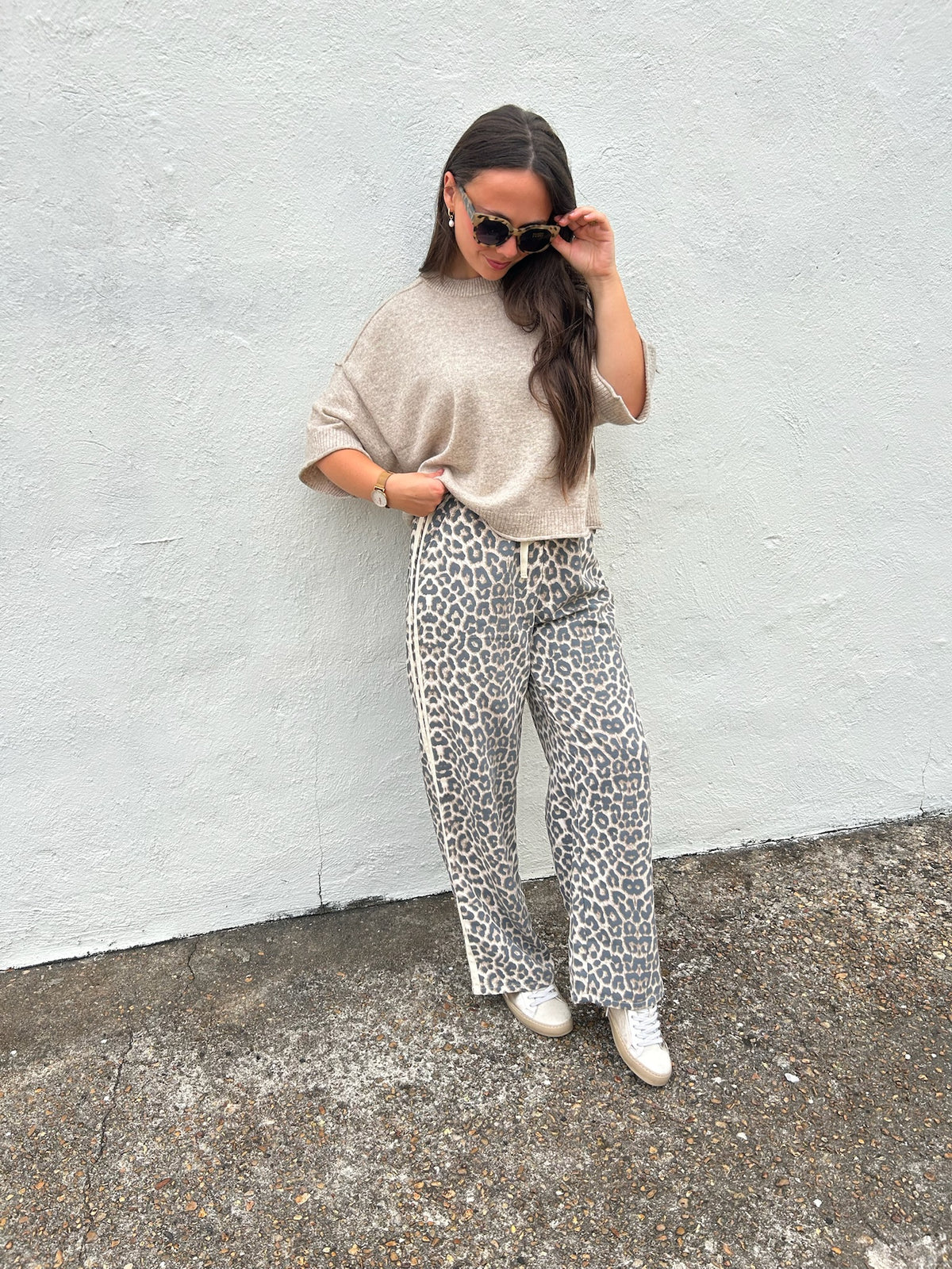 LEOPARD PRINT WIDE LEG PANT
