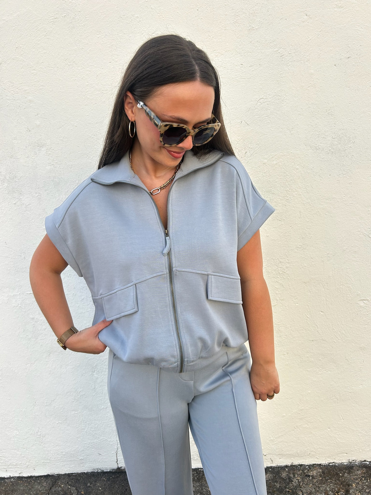 THE BUTTER JACKET IN GREY BLUE