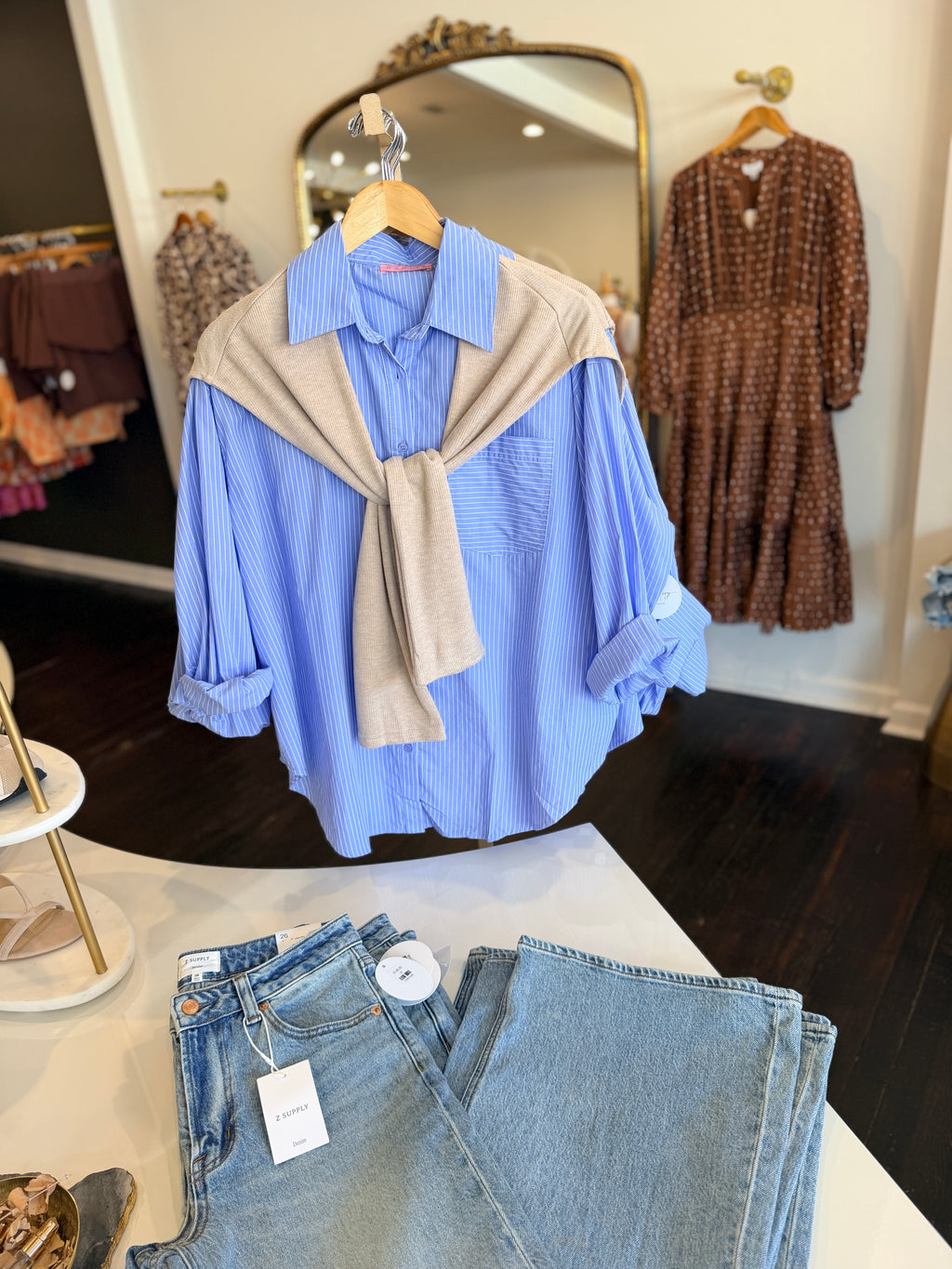 KARLIE | THE POLISHED STRIPE BUTTON DOWN