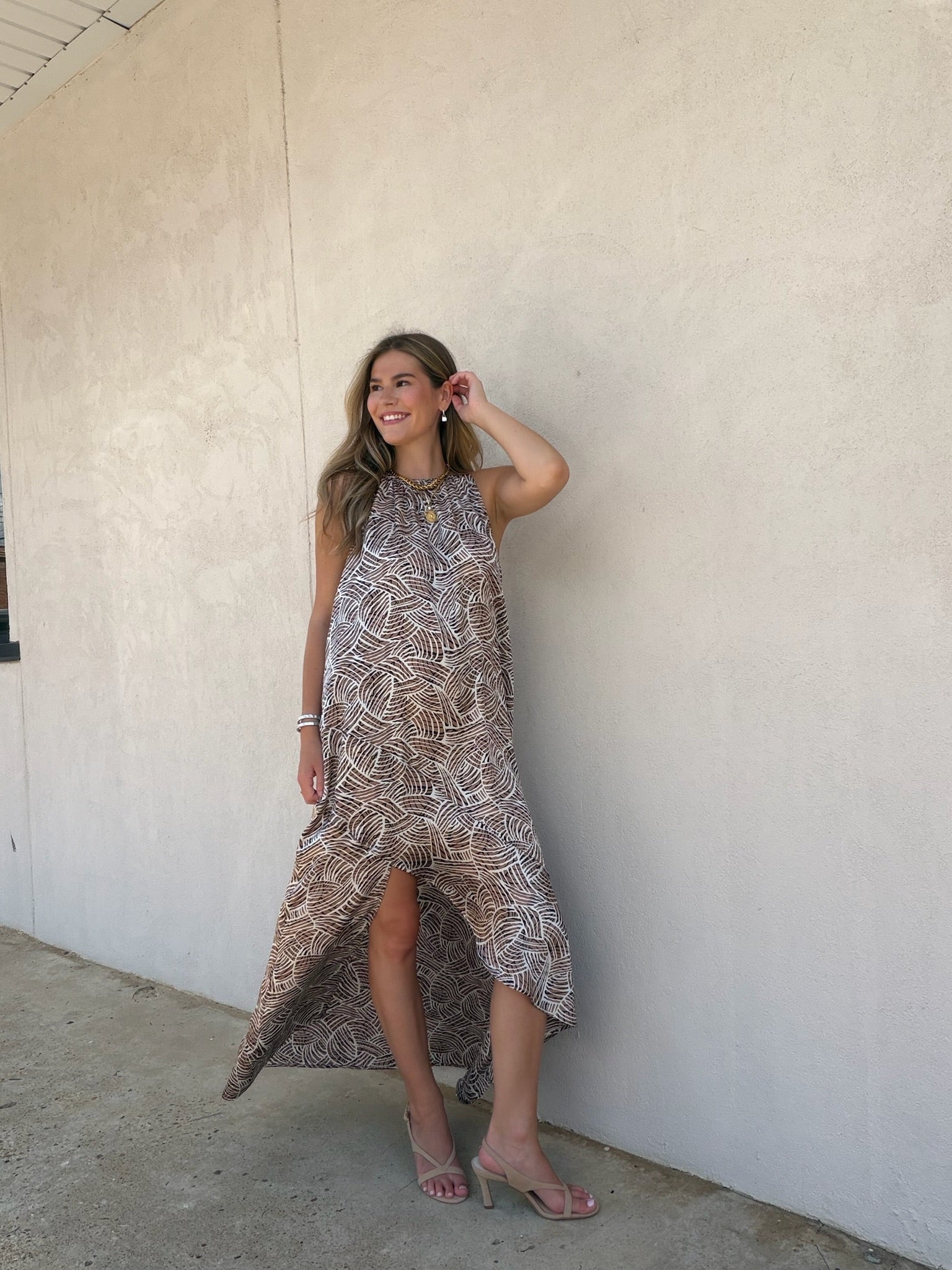 THE ELEVATED NEUTRAL PRINTED MAXI DRESS