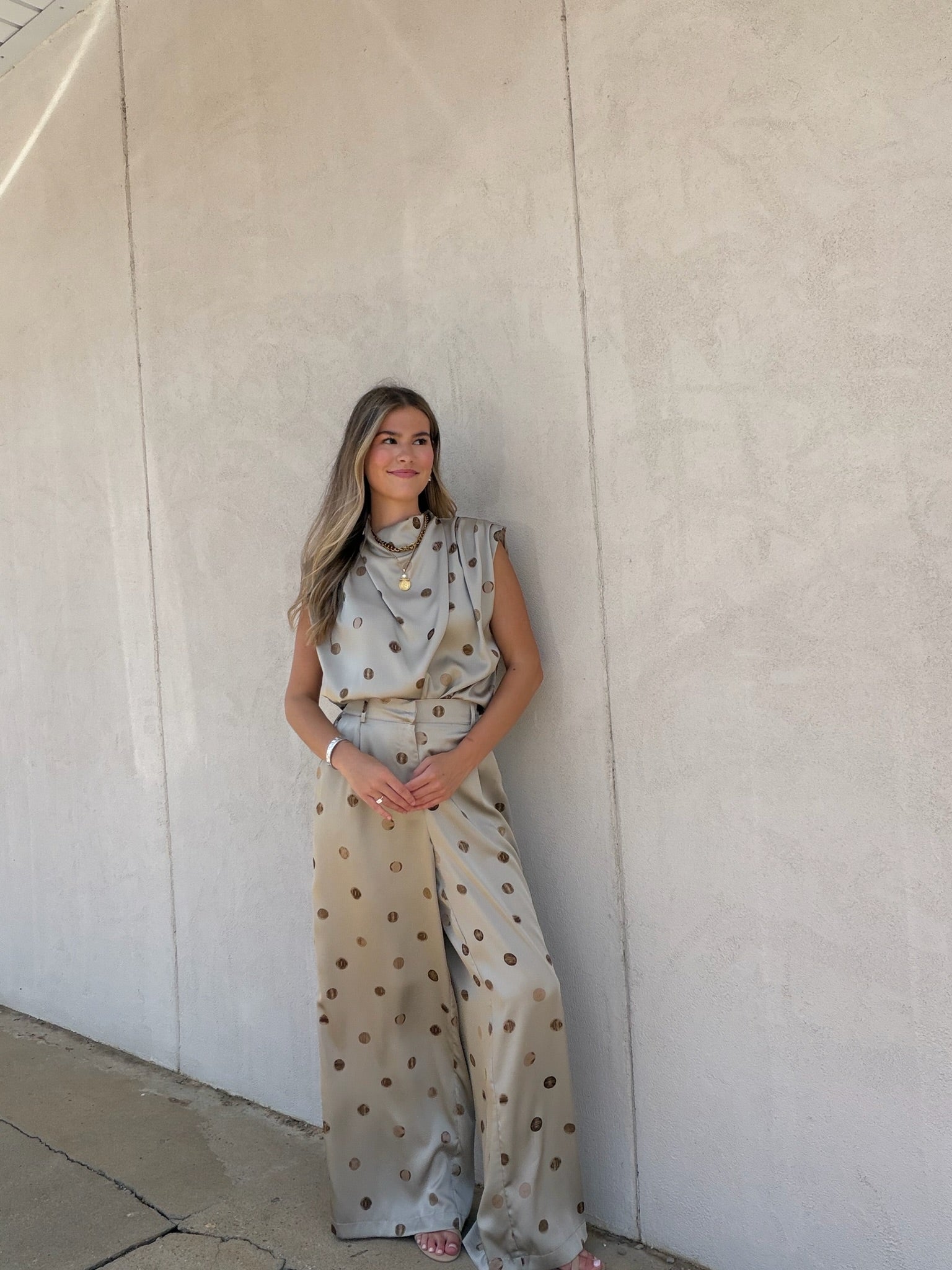 THE DRAPED DOT MOCK NECK TOP