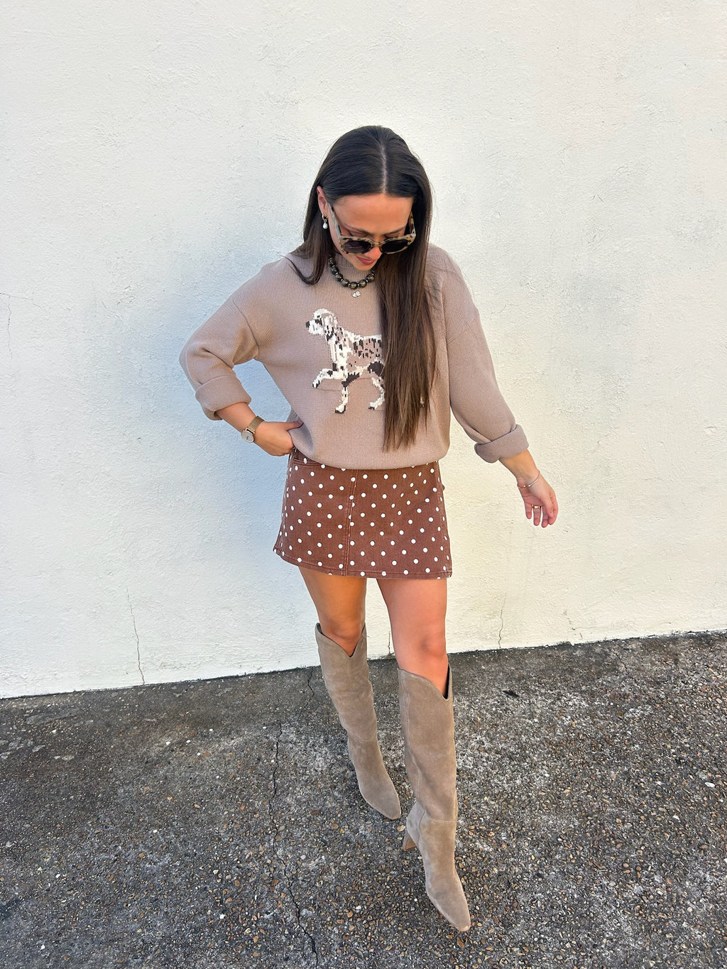 MAPLE POLKA DOT WRAP SKORT