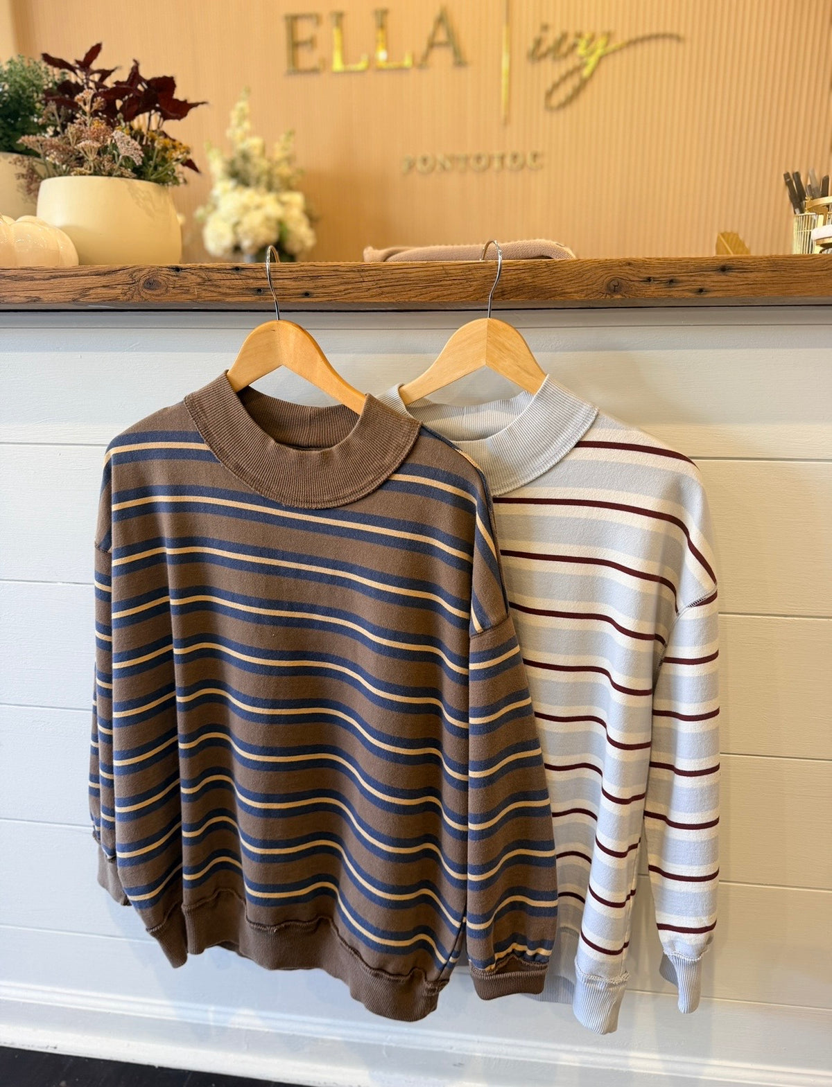 FREE PEOPLE | PALM SPRINGS STRIPED PULLOVER IN WASHED BLUE