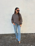 FREE PEOPLE | PALM SPRINGS STRIPED PULLOVER IN ARMY