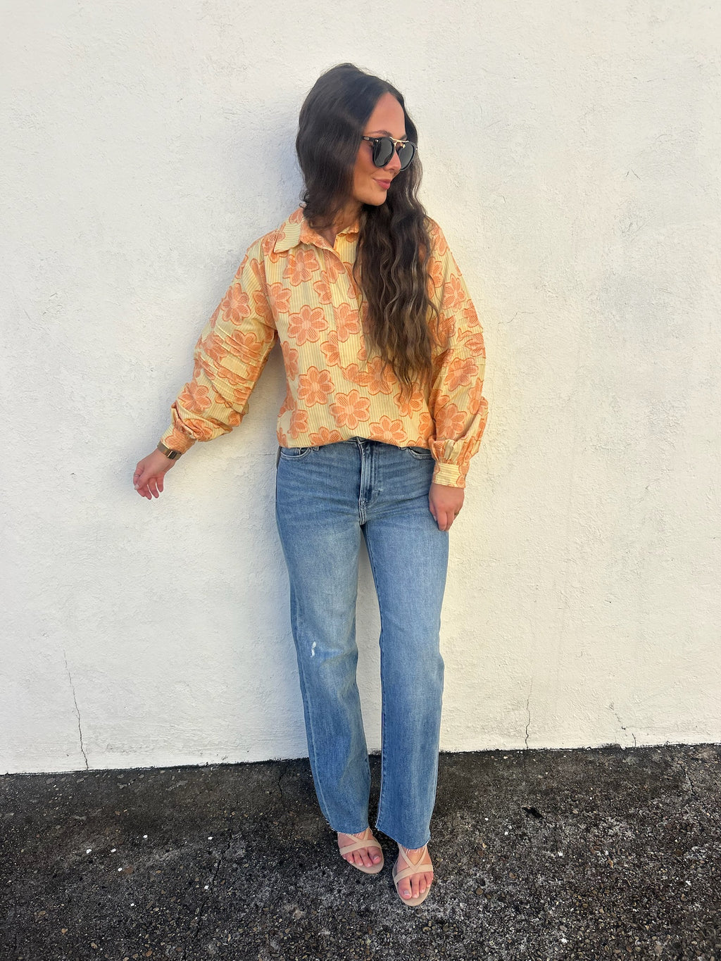 IVY JANE | PEACH PETALS TEXTURED SHIRT
