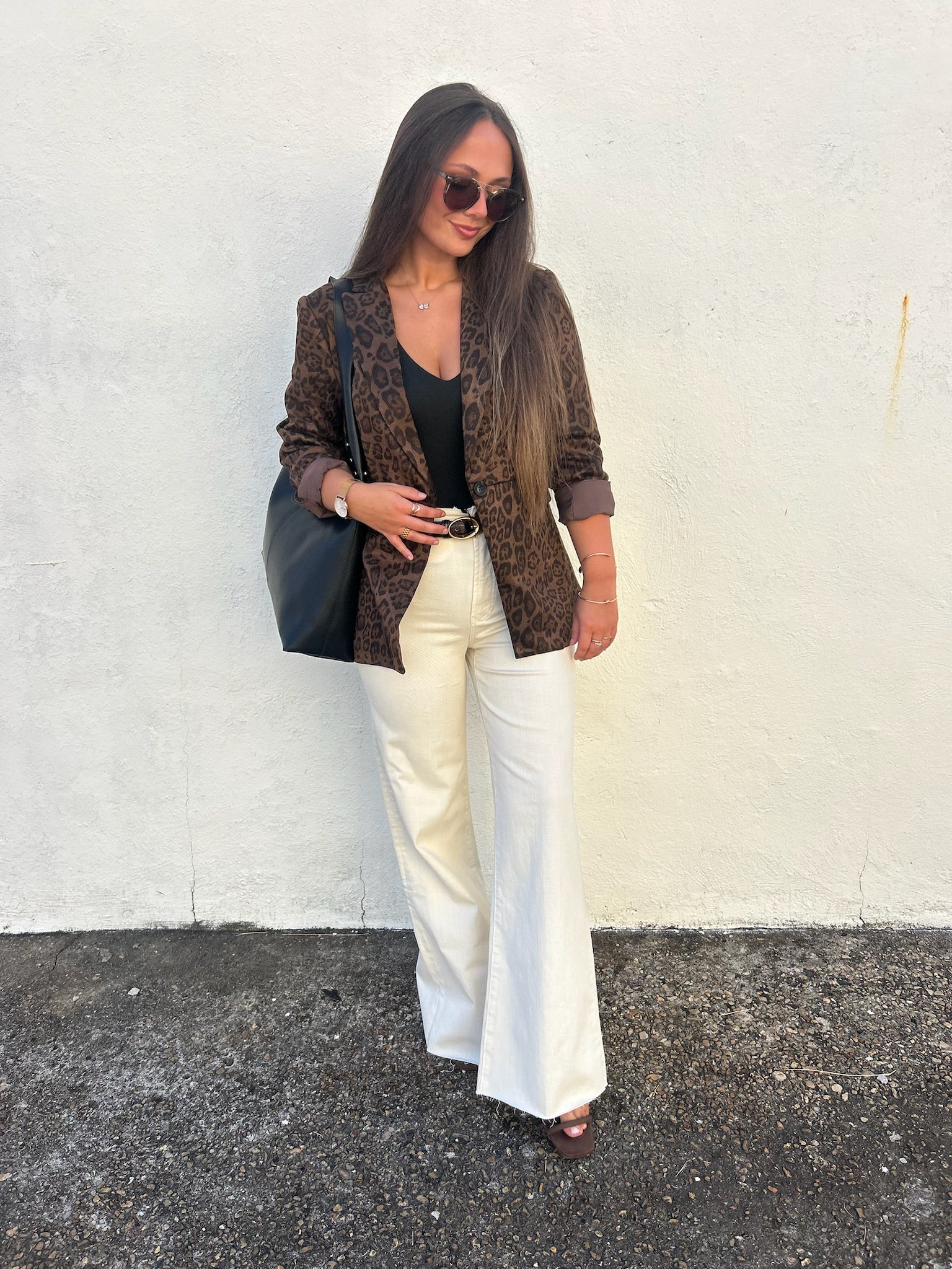 THE WILLOW ANIMAL PRINT SUEDE BLAZER