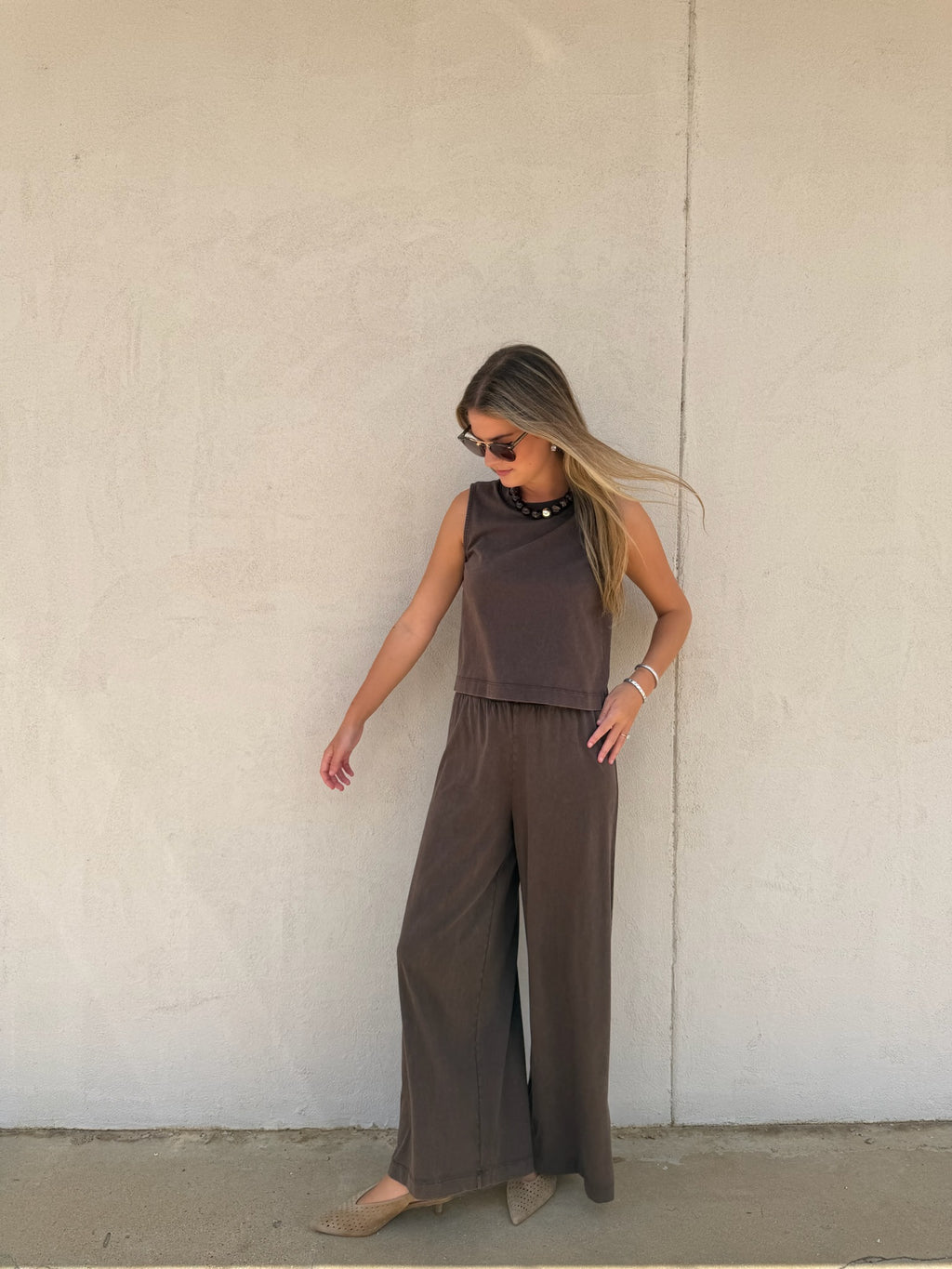 Z SUPPLY | SCOUT JERSEY CROP FLARE PANT IN DARK CHOCOLATE