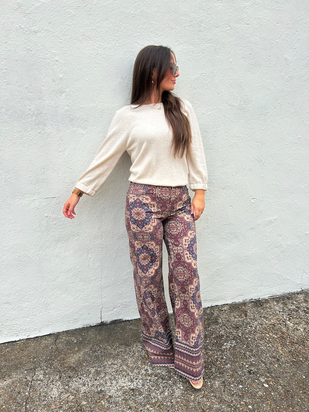 DEAR JOHN | FIONA WIDE LEG JEAN IN PERSIAN TAPESTRY