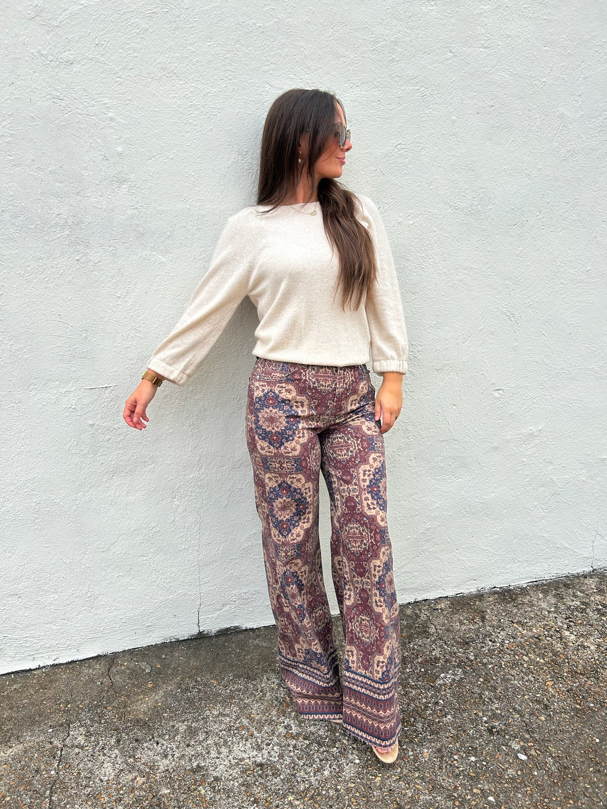 DEAR JOHN | FIONA WIDE LEG JEAN IN PERSIAN TAPESTRY