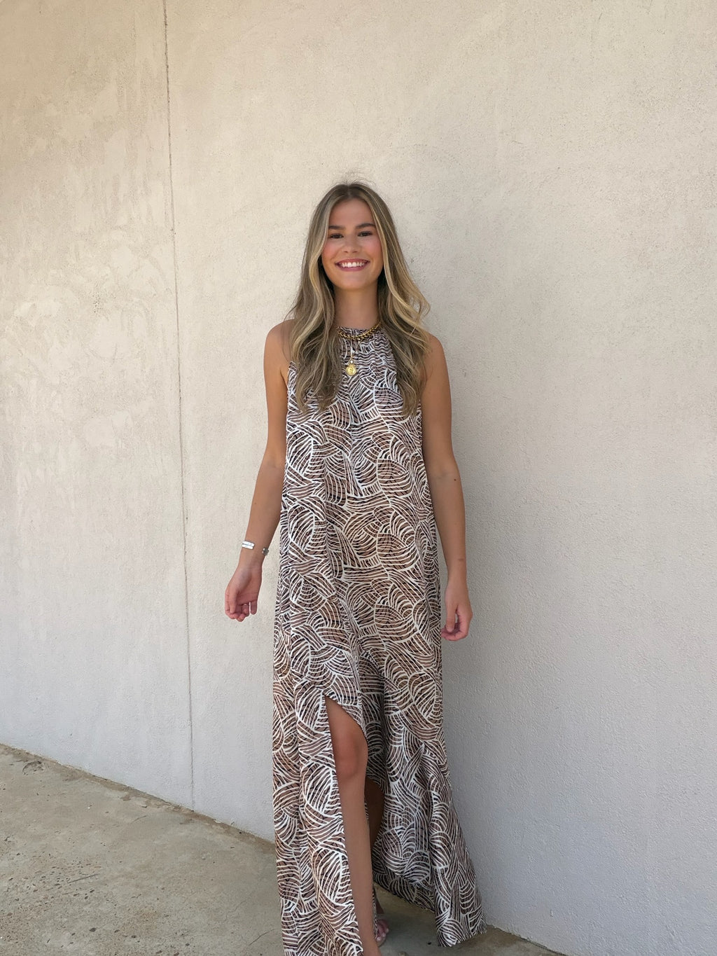 THE ELEVATED NEUTRAL PRINTED MAXI DRESS