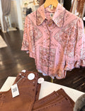 IVY JANE | BLUSH PAISLEY RUFFLE SLEEVE TOP