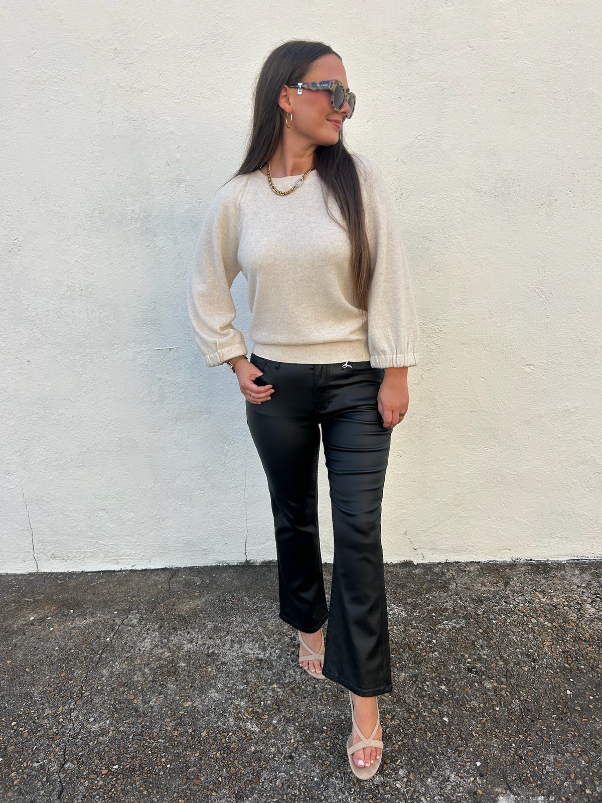 THE ELLIOTT CASHMERE BLEND SWEATER IN OATMEAL