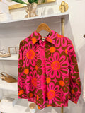 IVY JANE | VIBRANT BLOOM BUTTON FRONT BLOUSE