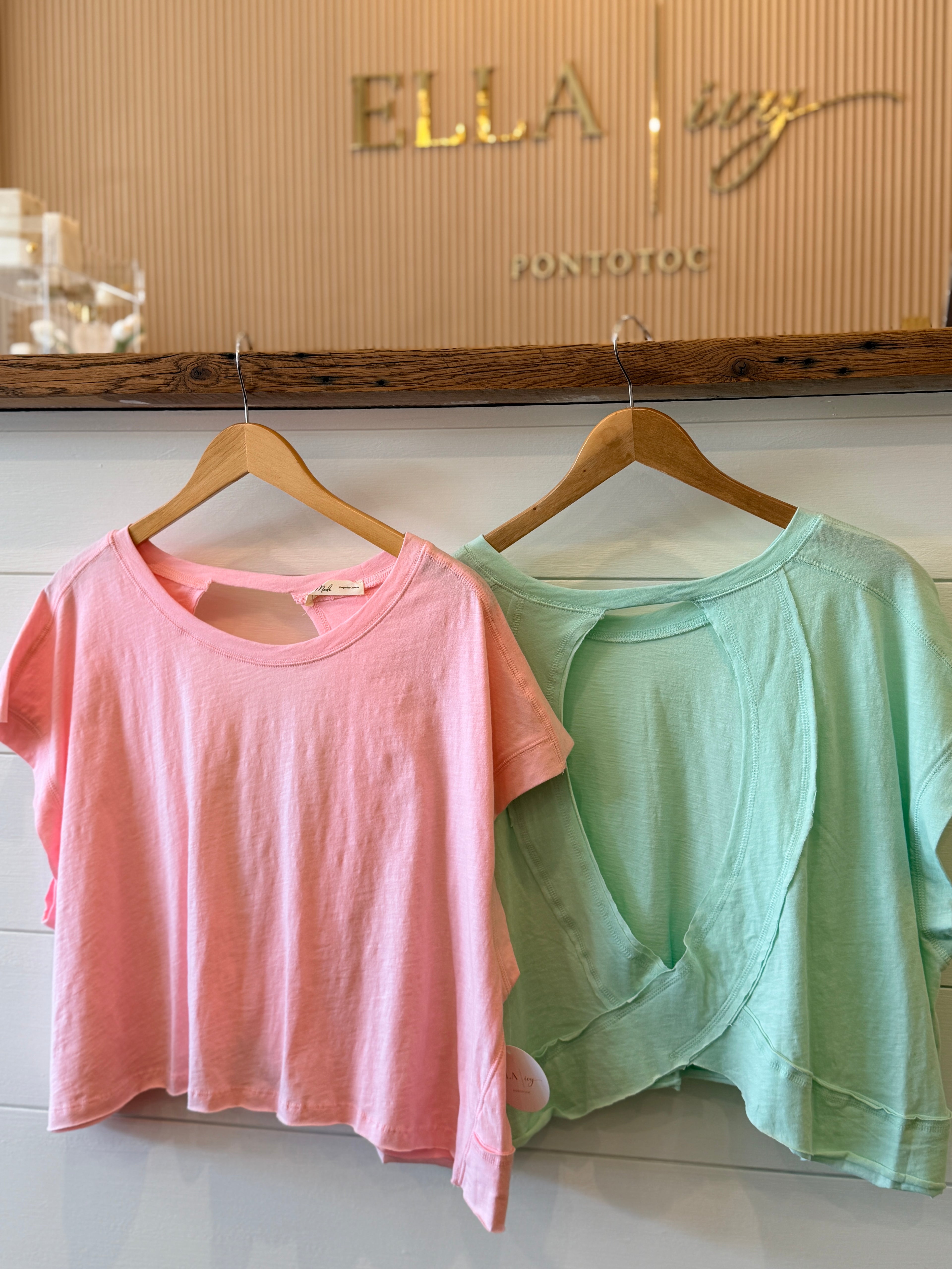 BUBBLEGUM OPEN BACK TEE