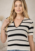 MYSTREE | THE DEBBIE STRIPED CROCHET TOP