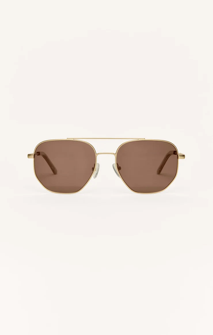 Z SUPPLY | HIGHWAY SUNGLASSES IN SATIN GOLD