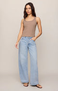 Z SUPPLY | ROWE RIBBED SCOOP TANK IN HEATHER ASH