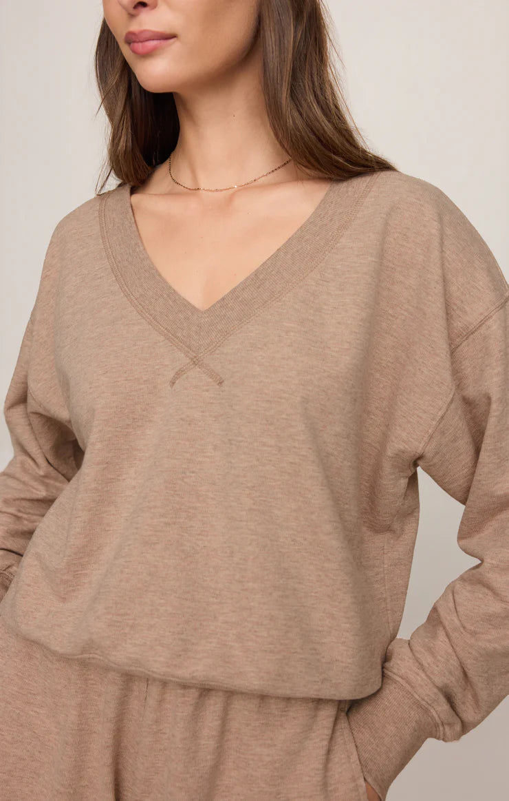 Z SUPPLY | THE EVERYDAY V-NECK IN HEATHER ASH