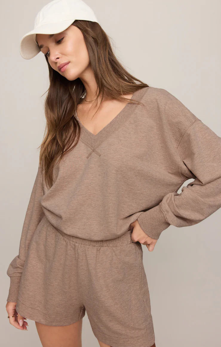 Z SUPPLY | THE EVERYDAY V-NECK IN HEATHER ASH