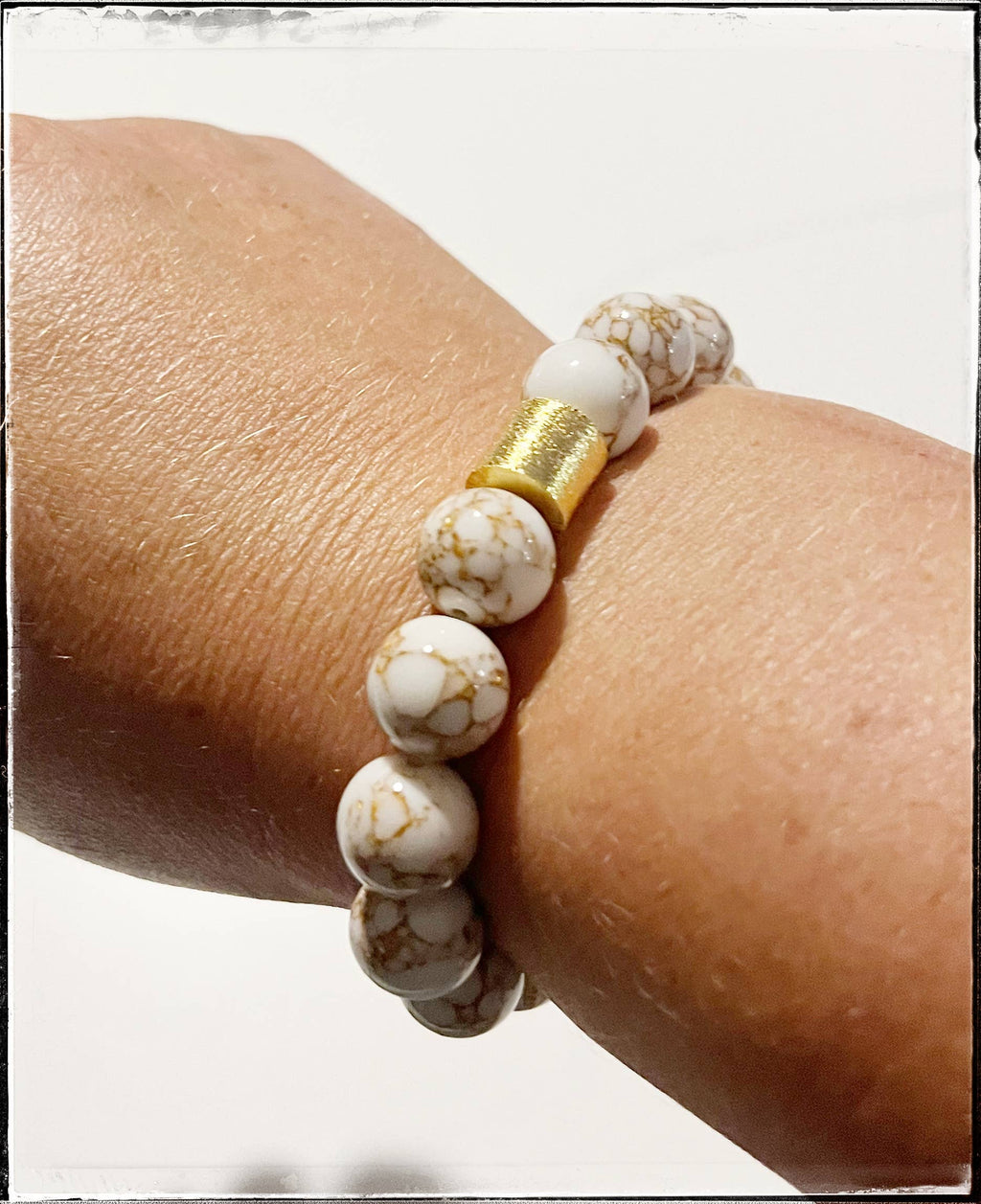 GENTRY BY JENNA | WHITE + GOLD GEMSTONE BRACELET