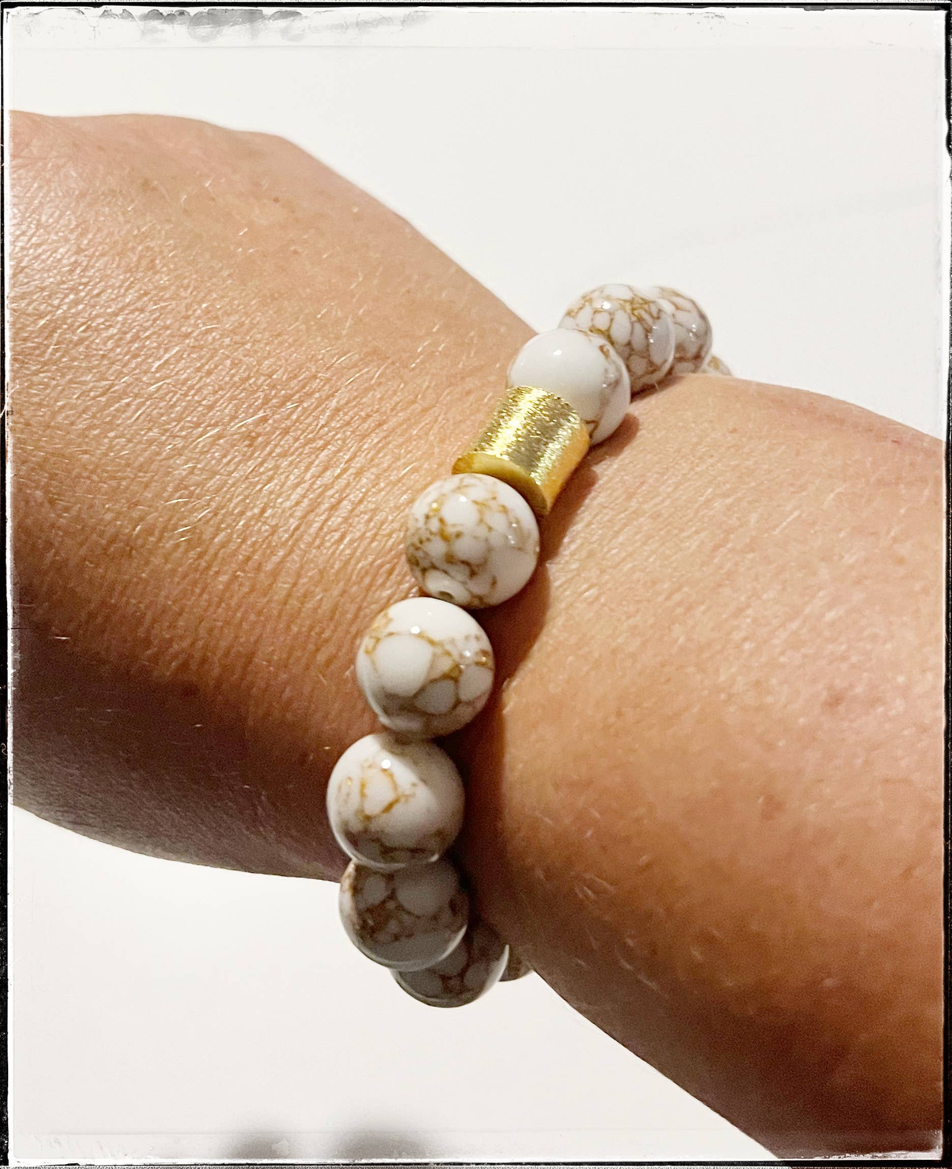 GENTRY BY JENNA | WHITE + GOLD GEMSTONE BRACELET