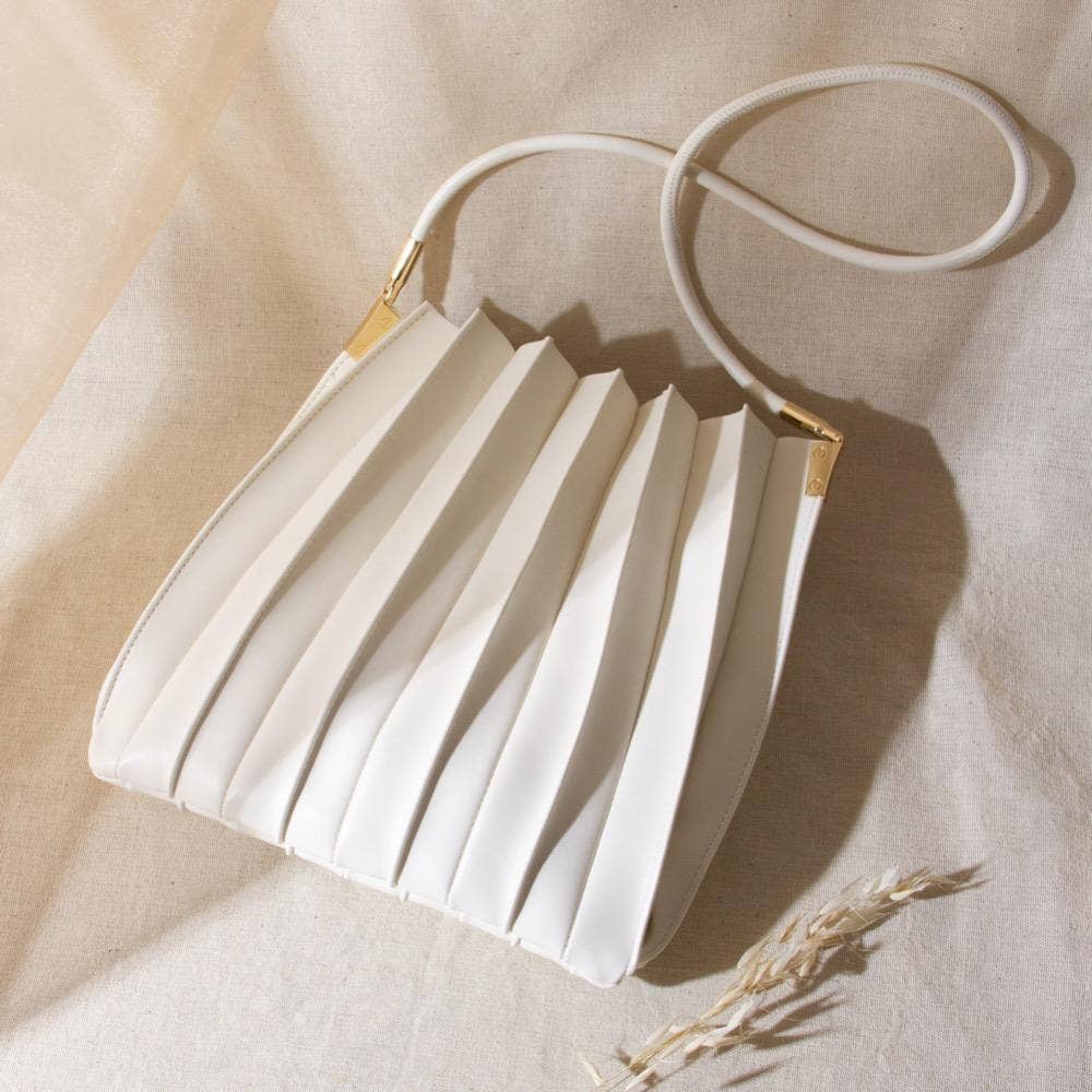 MELIE BIANCO | CARRIE IVORY PLEATED BAG