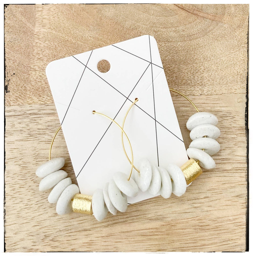 GENTRY BY JENNA | ASHANTI GLASS BEAD HOOP EARRING