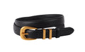 NAPA LEATHER BELT WITH DOUBLE METAL LOOP | BLACK