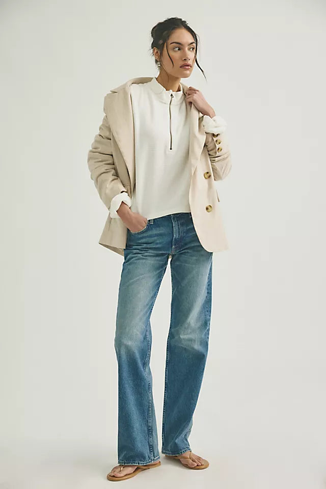 FREE PEOPLE | CELESTE QUARTERZIP IN CLEAN IVORY